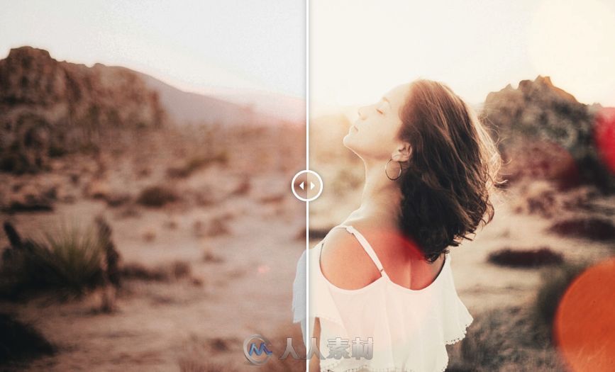 唯美太阳光晕人像特效PS调色动作