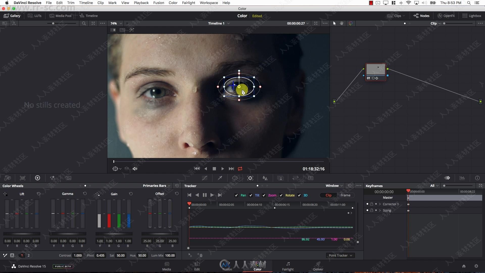 DaVinci Resolve 15达芬奇色彩分级从基础到专家视频教程