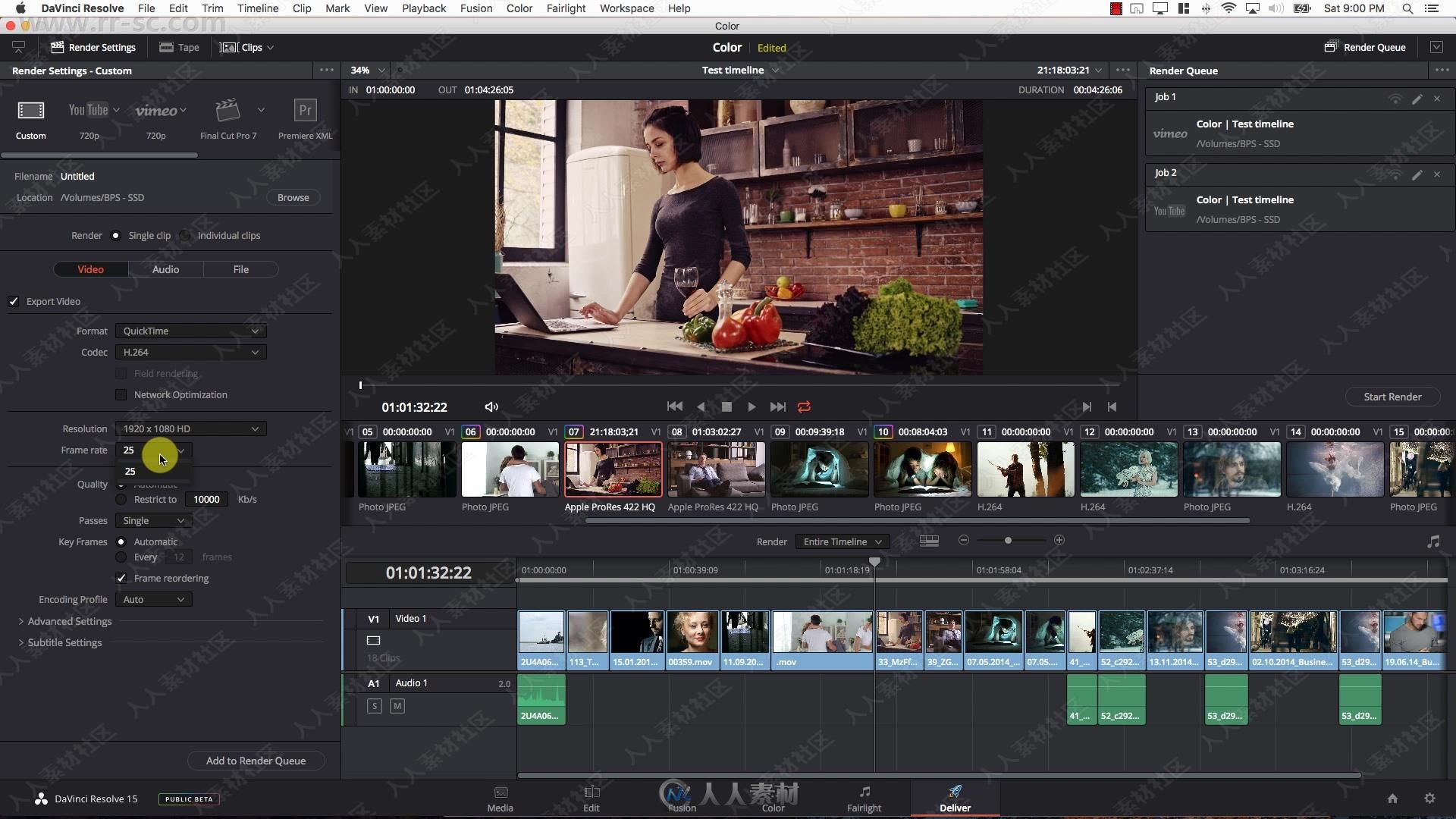 DaVinci Resolve 15达芬奇色彩分级从基础到专家视频教程