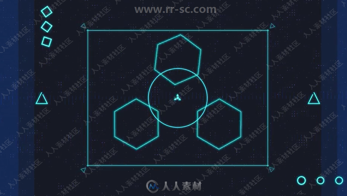 电流能量多边体变换LOGO动画演绎AE模板