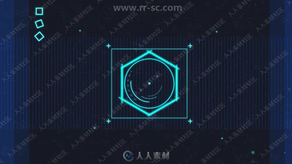 电流能量多边体变换LOGO动画演绎AE模板