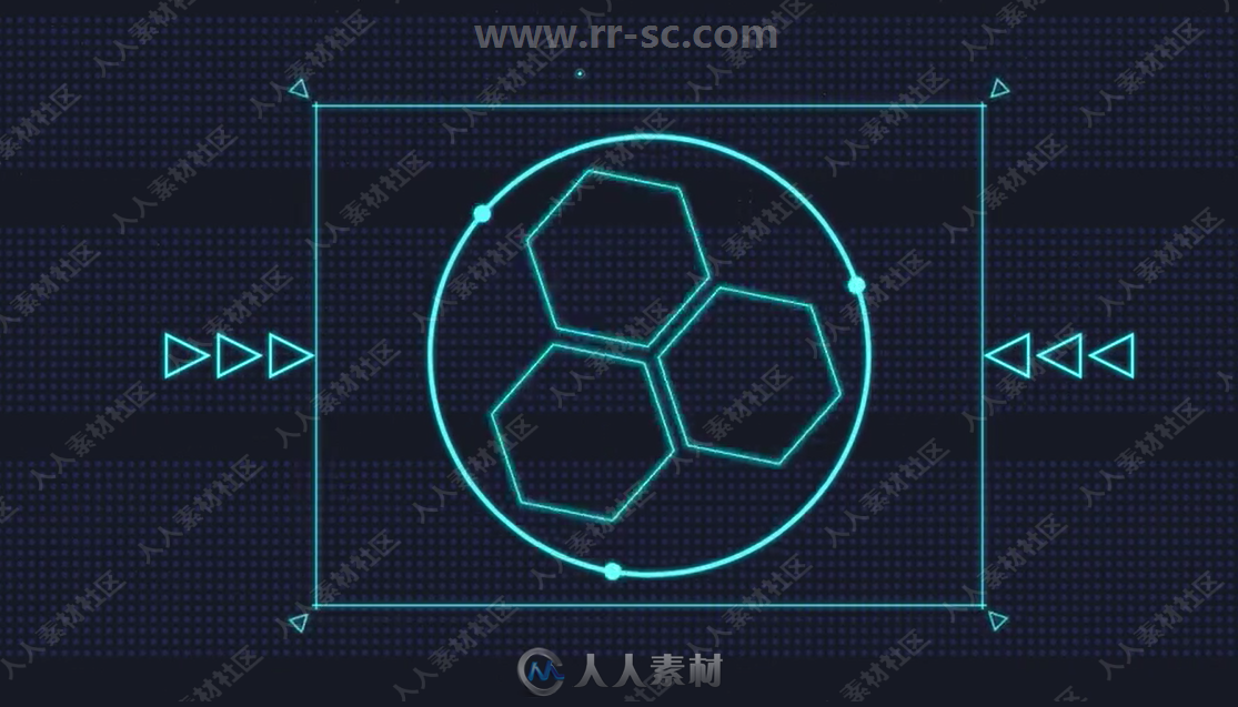 电流能量多边体变换LOGO动画演绎AE模板