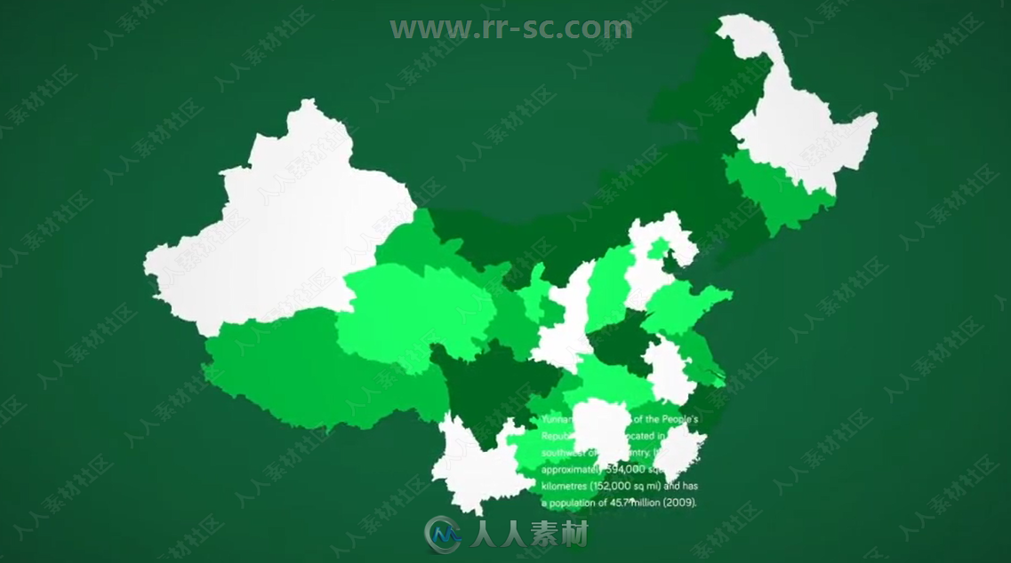 时尚独特多个图形拼凑中国地图创意设计AE模板合集