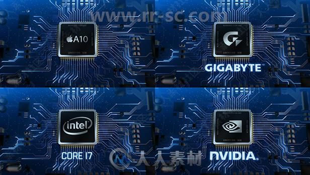 现代科技CPU微电路LOGO动画演绎AE模板合集