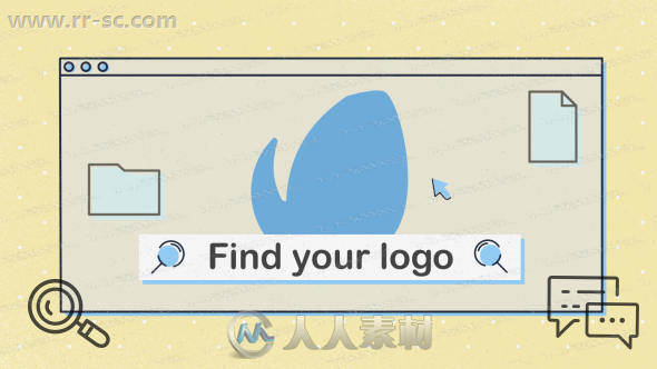 干净简约卡通搜索栏logo动画演绎AE模板