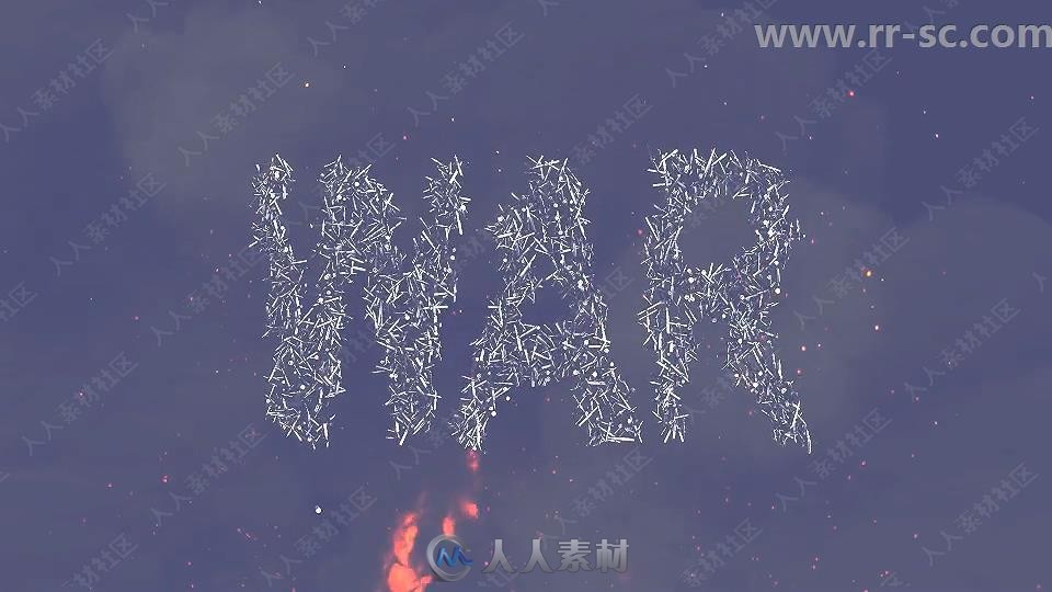 火焰粒子子弹聚集Logo演绎动画AE模板