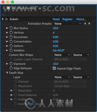 Crossphere Bokeh镜头景深模糊控制AE插件V1.3.1版