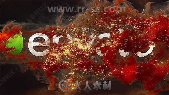 炫酷火焰燃烧冲击快速消散火灾爆炸LOGO动画演绎AE模板合集