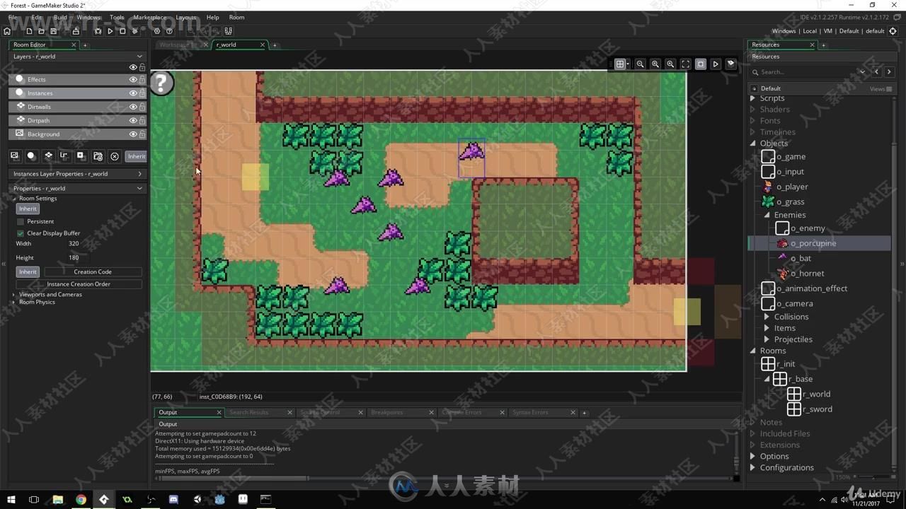 GameMaker Studio 2制作RPG角色扮演游戏训练视频教程