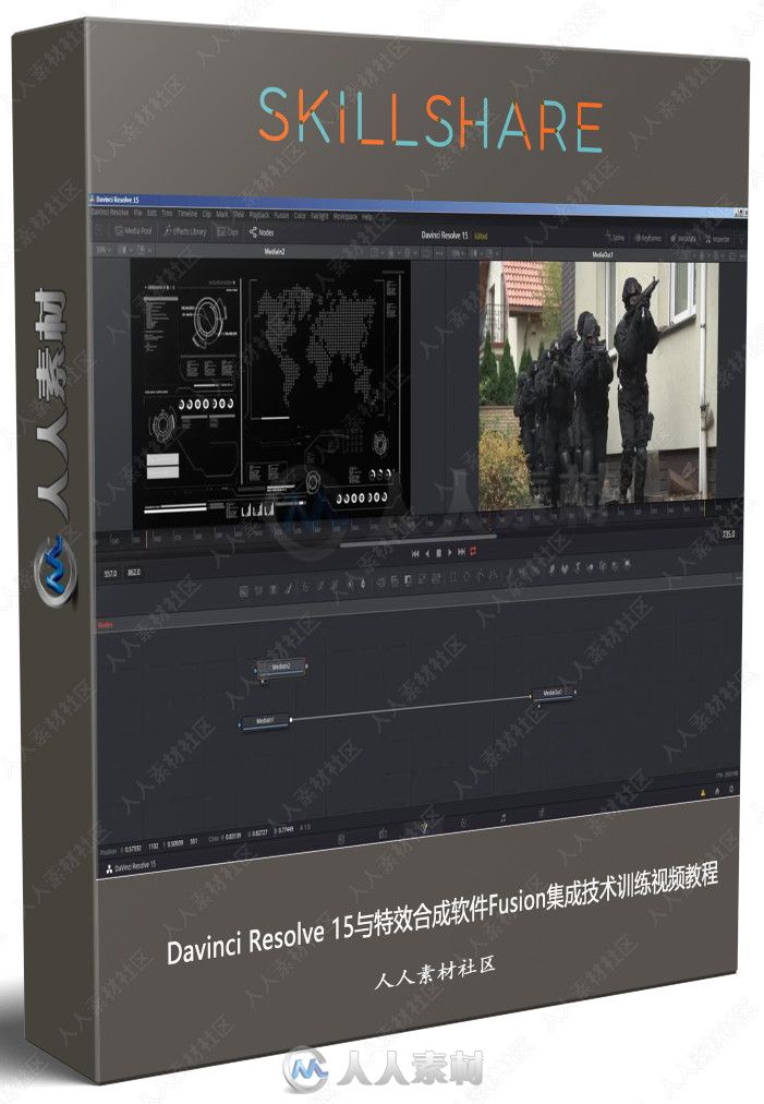 Davinci Resolve 15与特效合成软件Fusion集成技术训练视频教程