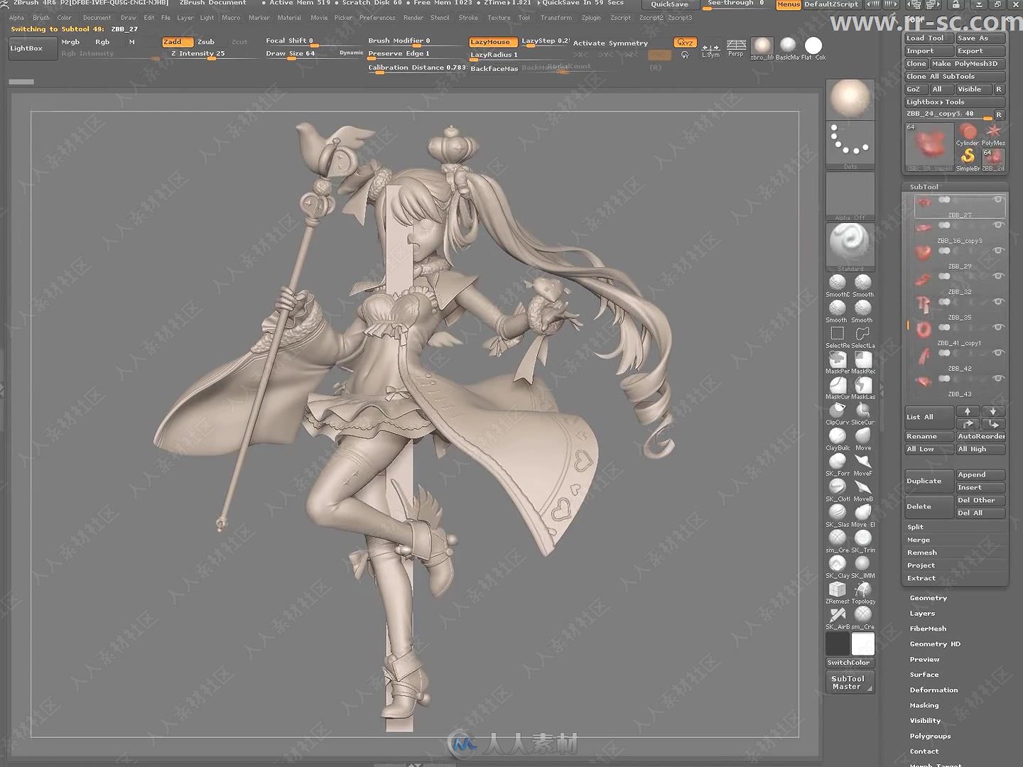 zbrush日式卡通完整雕刻流程视频教程