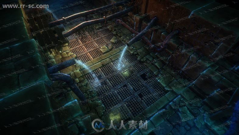 黑暗秘密地下地牢设施模块插件3D模型Unity游戏素材资源