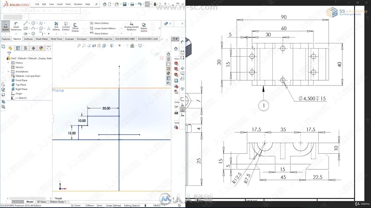 Solidworks 2018初学者入门技术训练视频教程