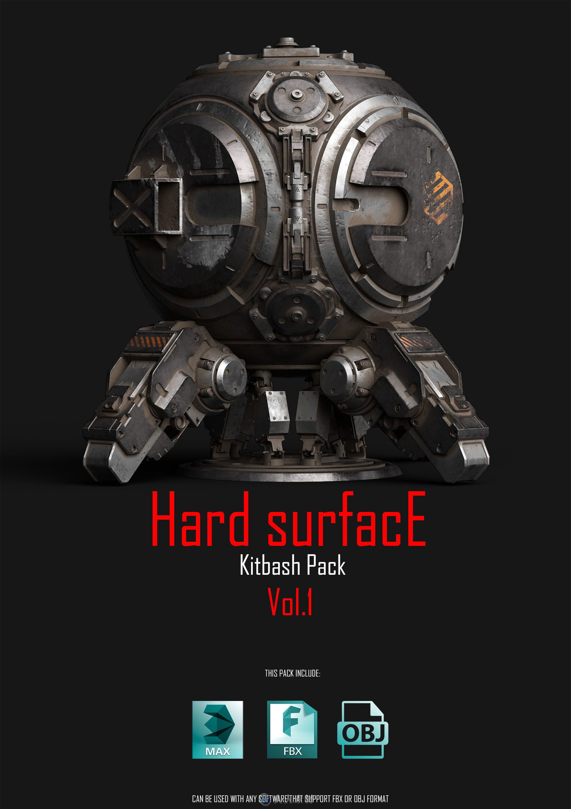 【机械高模 零部件】Hard Surface Kitbash Pack 01【1.04G】