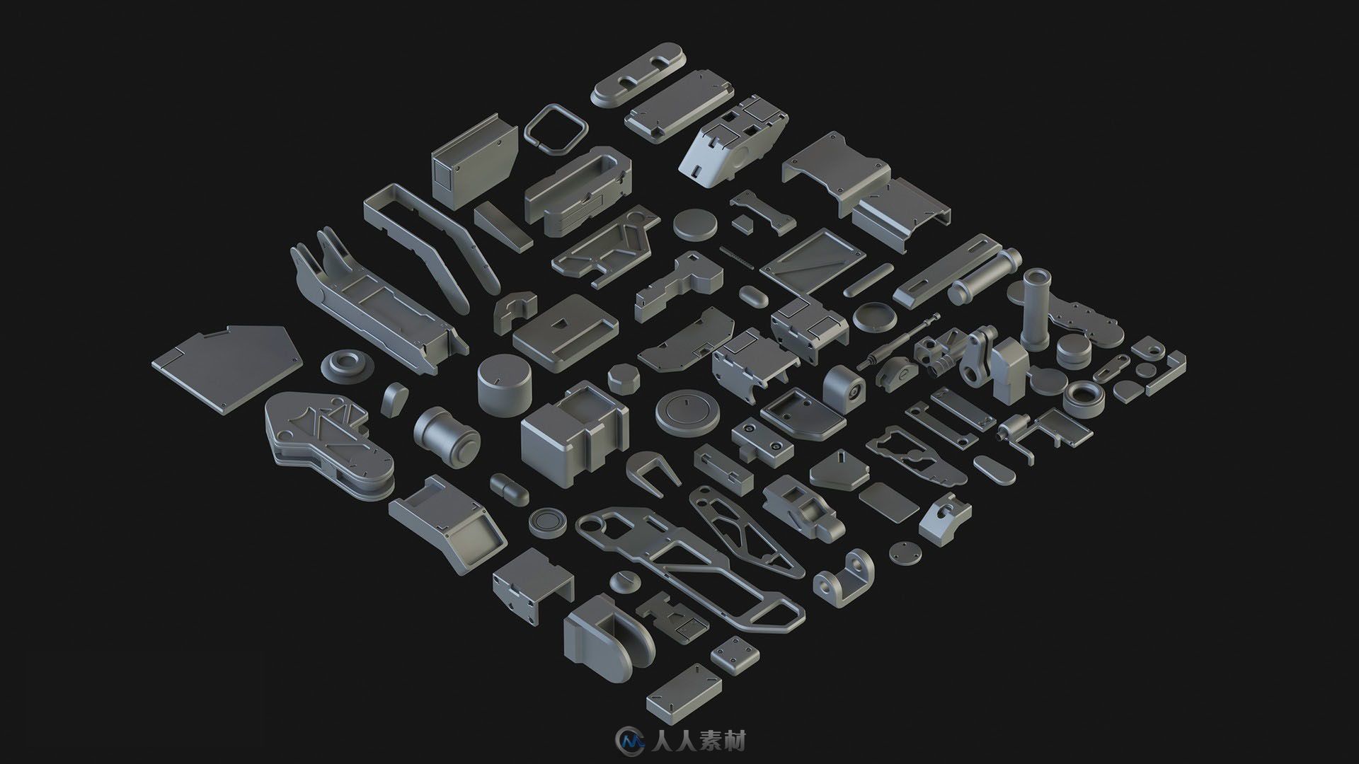 【机械高模 零部件】Hard Surface Kitbash Pack 01【1.04G】