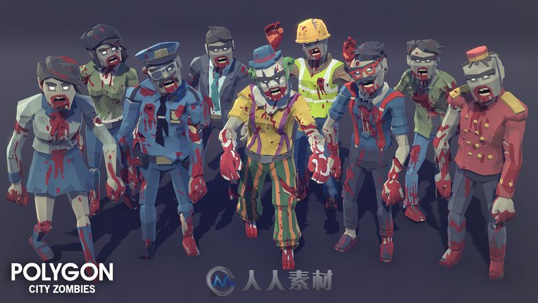 POLYGON - City Zombies 1.0 - 低面数的卡通僵尸模型