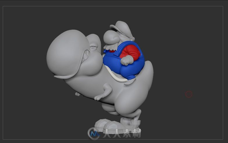 使用ZBrush雕刻马里奥和他的坐骑Yoshi 从建模到最终的图像渲染全过程解析