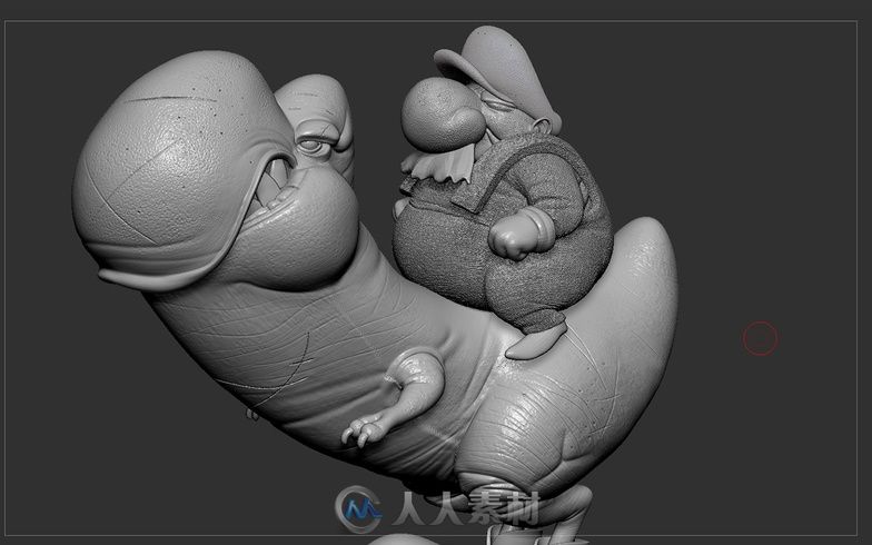 使用ZBrush雕刻马里奥和他的坐骑Yoshi 从建模到最终的图像渲染全过程解析