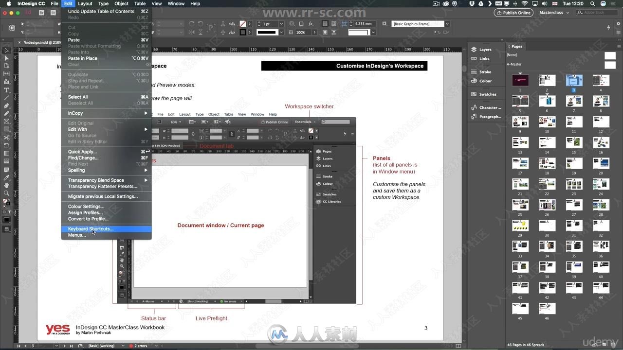 InDesign CC 2019排版设计大师班训练视频教程