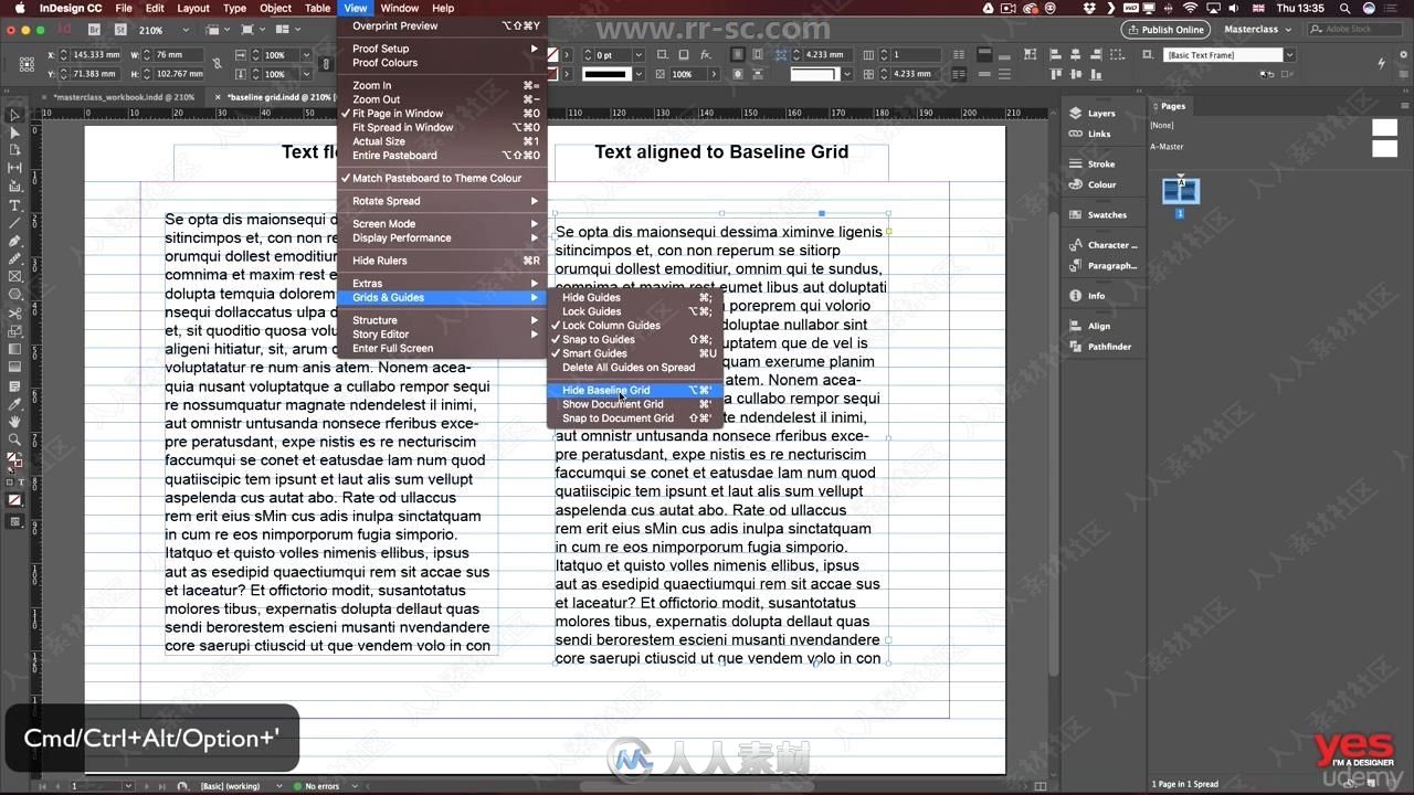 InDesign CC 2019排版设计大师班训练视频教程