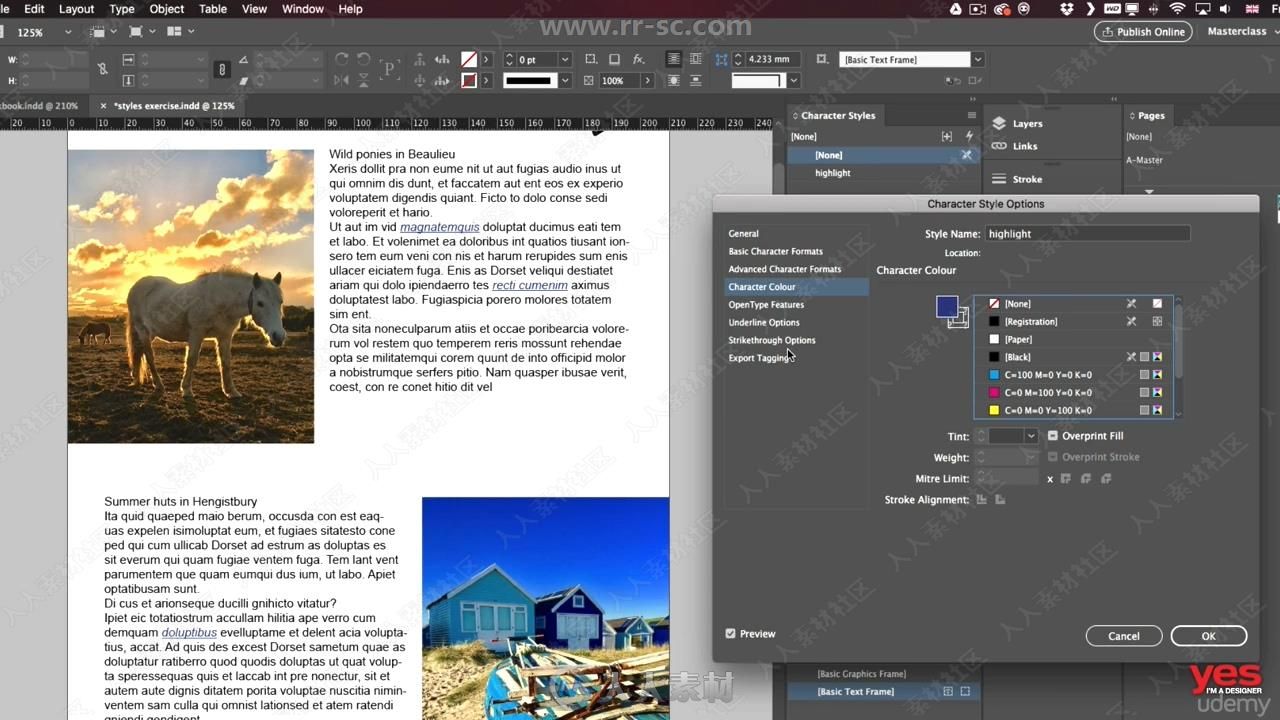 InDesign CC 2019排版设计大师班训练视频教程