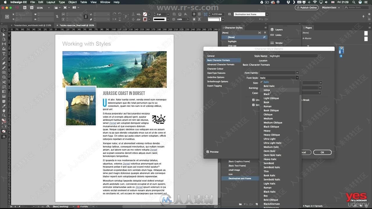 InDesign CC 2019排版设计大师班训练视频教程