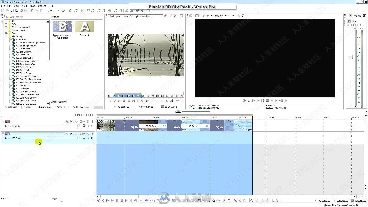 Pixelan 3D Six Pack转场过度插件使用技术训练视频教程