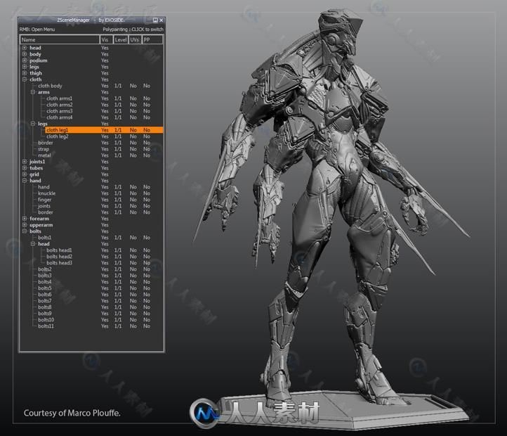 ZSceneManager模型雕刻管理Zbrush插件V1.8版