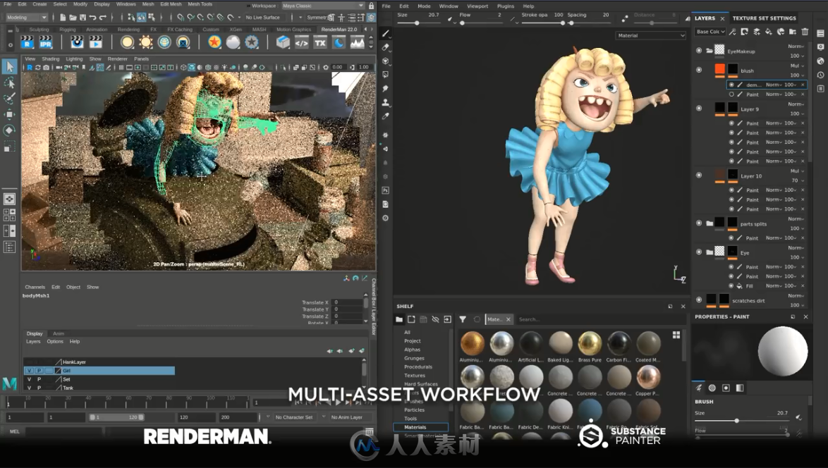Substance Painter软件和Renderman软件集成操作实验