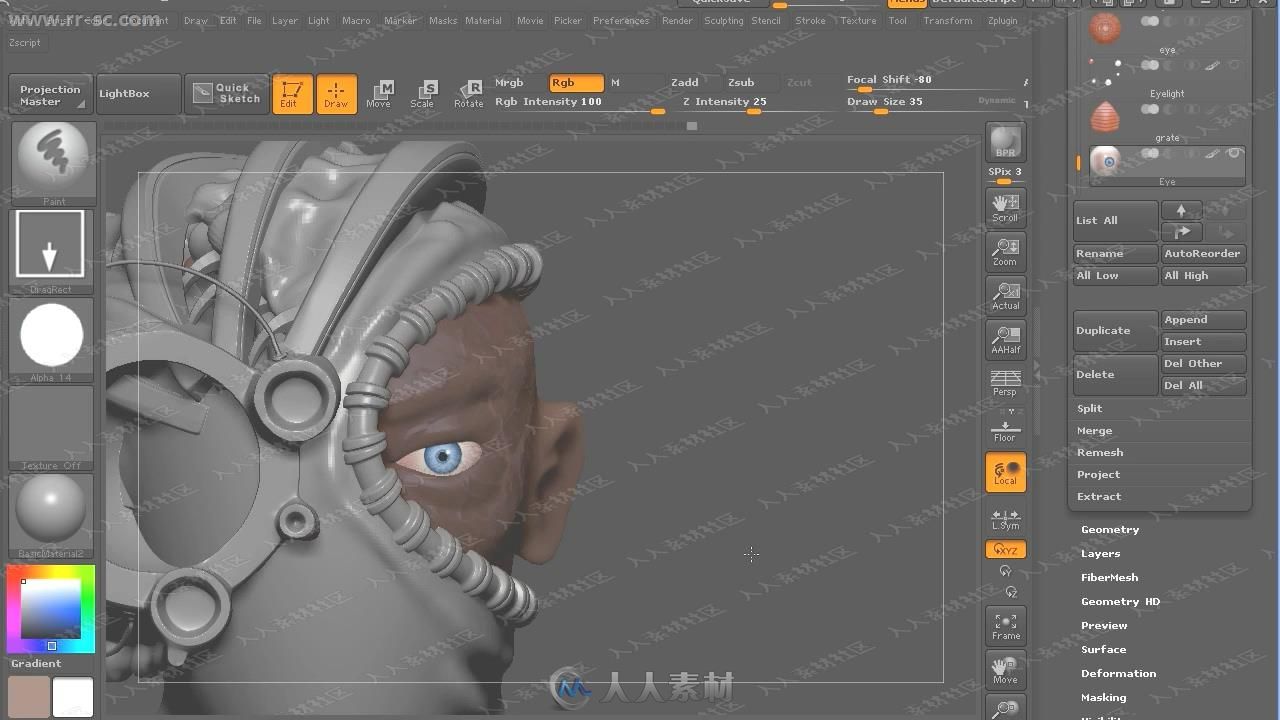 ZBrush未来宇宙战士雕刻制作视频教程