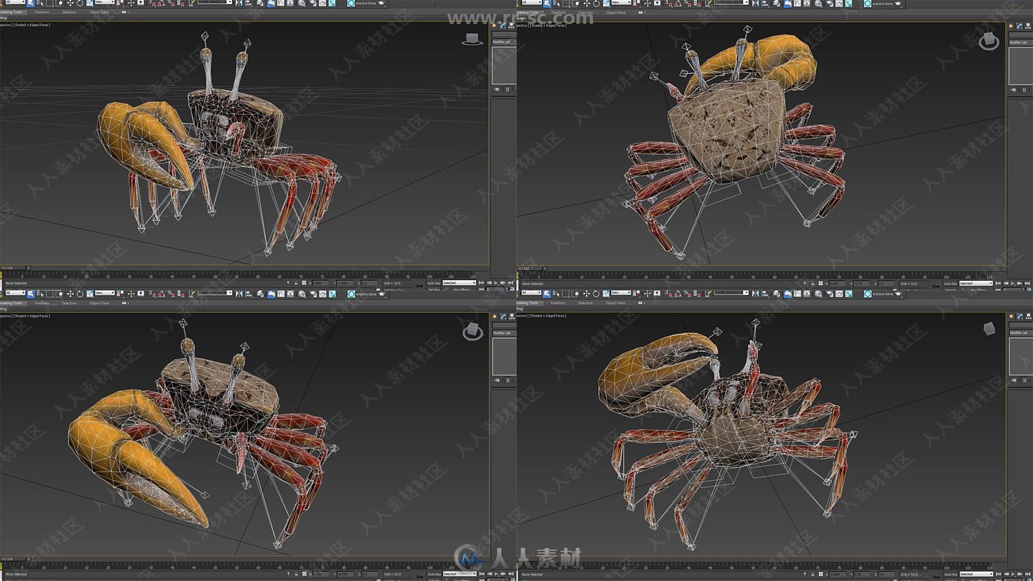 鲸鱼海豚螃蟹等海洋动物鱼类3D模型合集