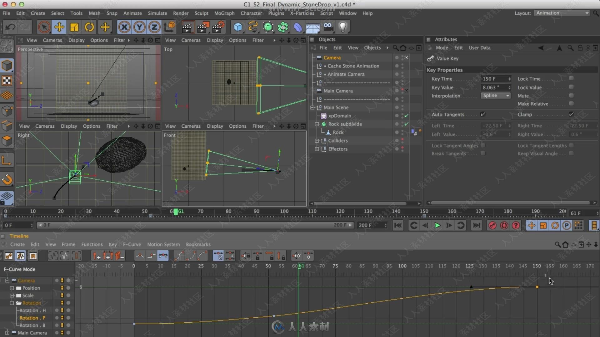 C4D中X-Particles水下气泡特效制作视频教程