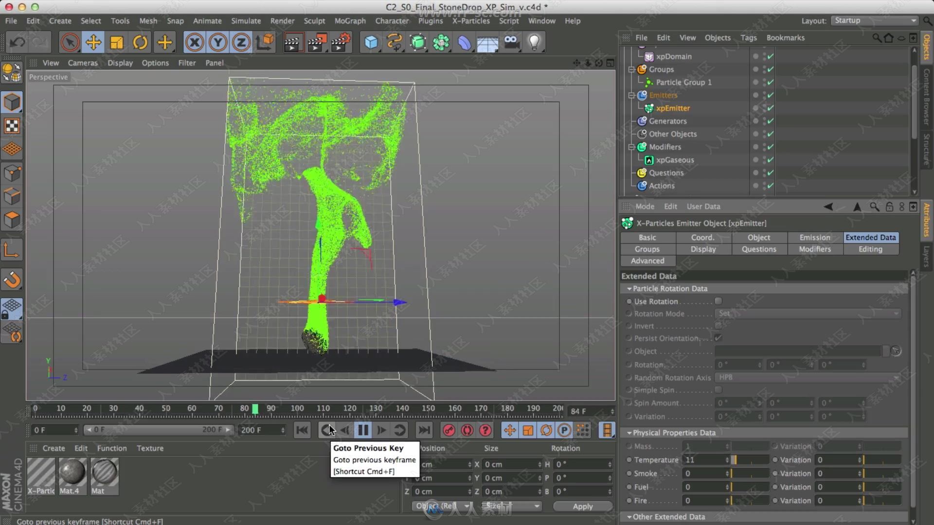 C4D中X-Particles水下气泡特效制作视频教程