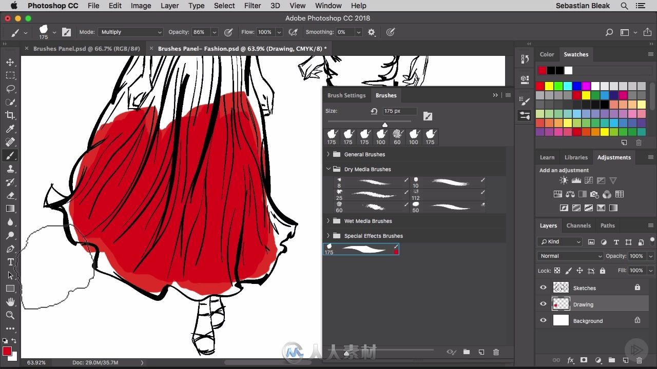 Photoshop CC笔刷使用核心技术训练视频教程