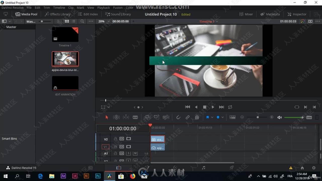 DaVinci Resolve 15达芬奇影视后期编辑基视频教程