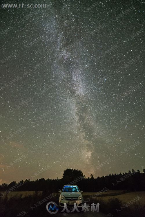 夜空星光自然景观增强蓝色调后期特效PS动作