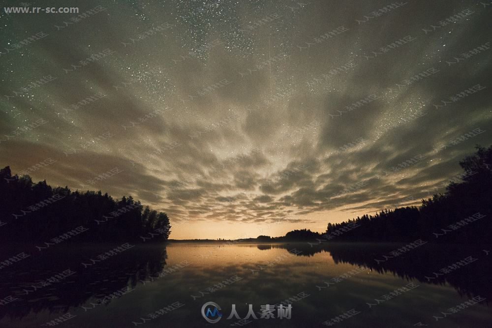 夜空星光自然景观增强蓝色调后期特效PS动作