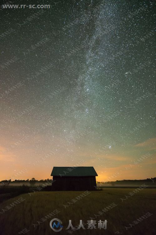 夜空星光自然景观增强蓝色调后期特效PS动作