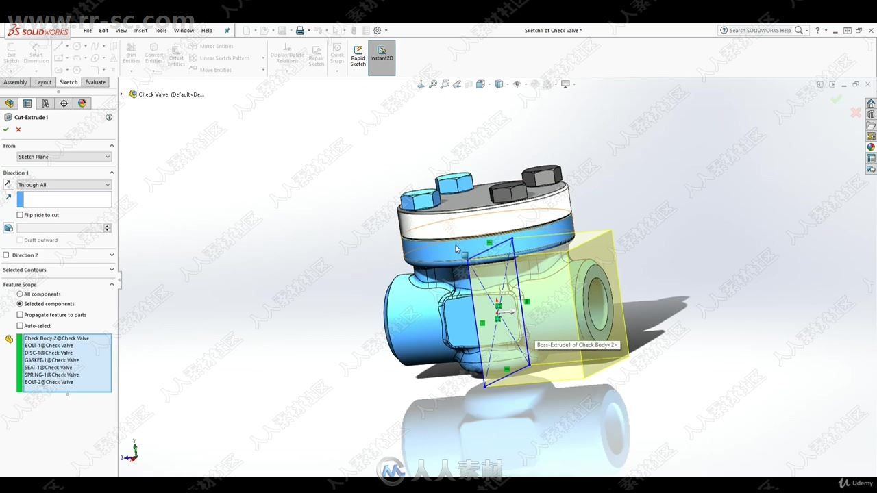 Solidworks中3D建模与2D绘图技术训练视频教程