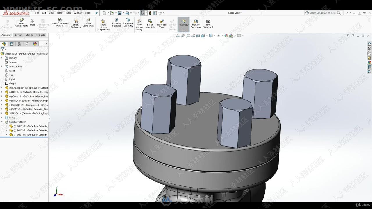 Solidworks中3D建模与2D绘图技术训练视频教程