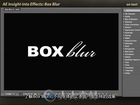 Adobe After Effects经典教程分享 Box Blur工具可以提供更多灵活性操作