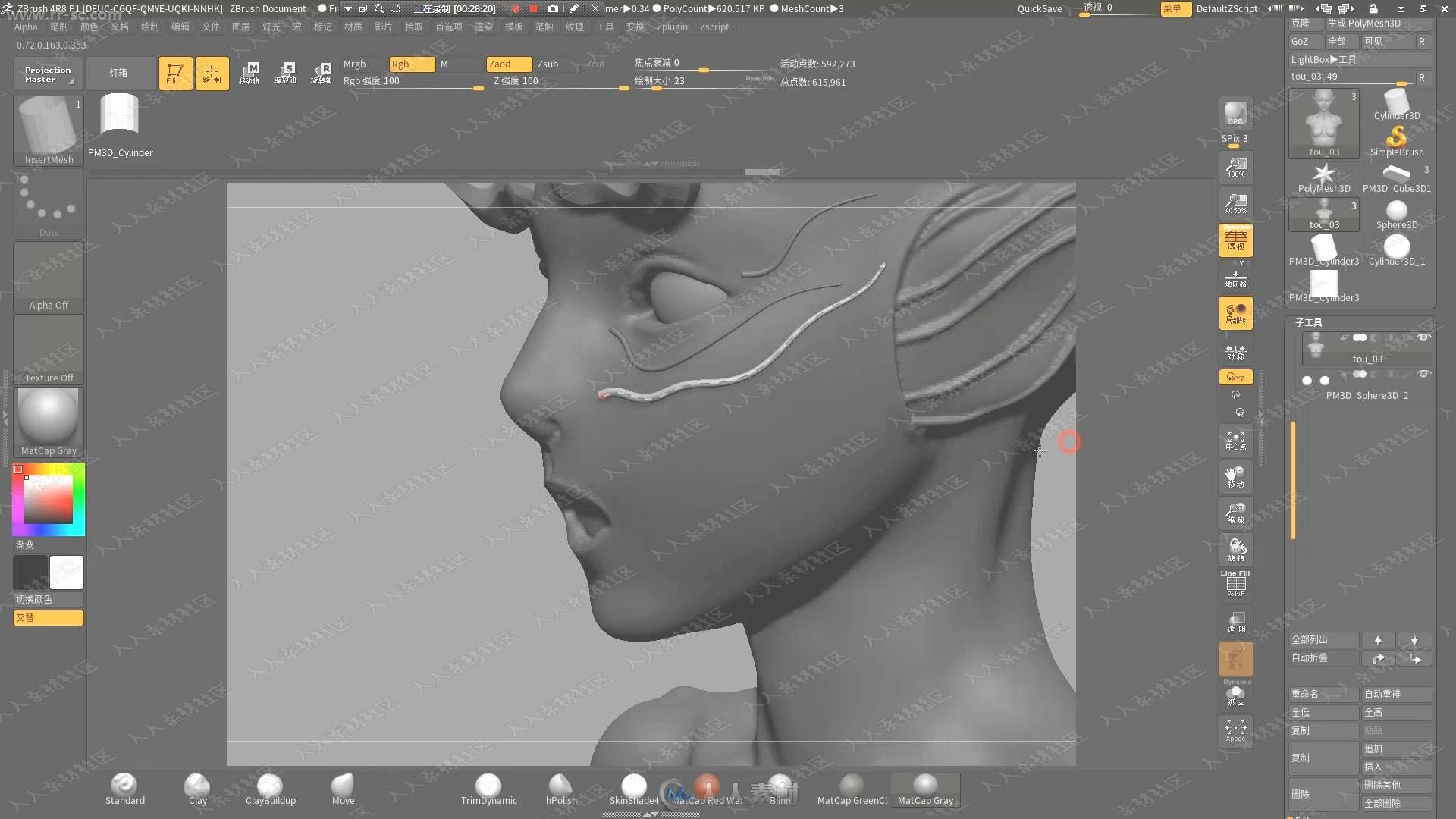 罗其胜ZBrush人体头骨建模雕刻基础视频教程