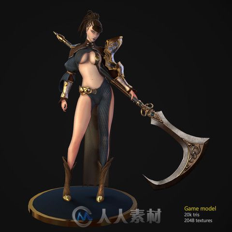 性感美女模型12组Unity动画Asset Store Scythe girl