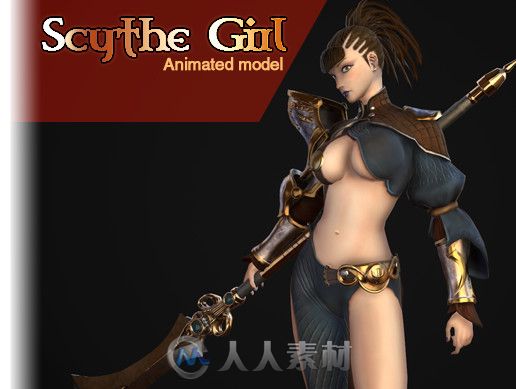 性感美女模型12组Unity动画Asset Store Scythe girl