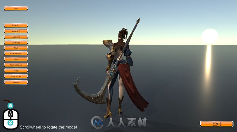 性感美女模型12组Unity动画Asset Store Scythe girl