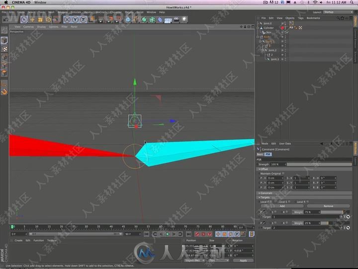 Cinema 4D角色重量变形工具使用技术视频教程