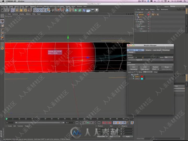 Cinema 4D角色重量变形工具使用技术视频教程