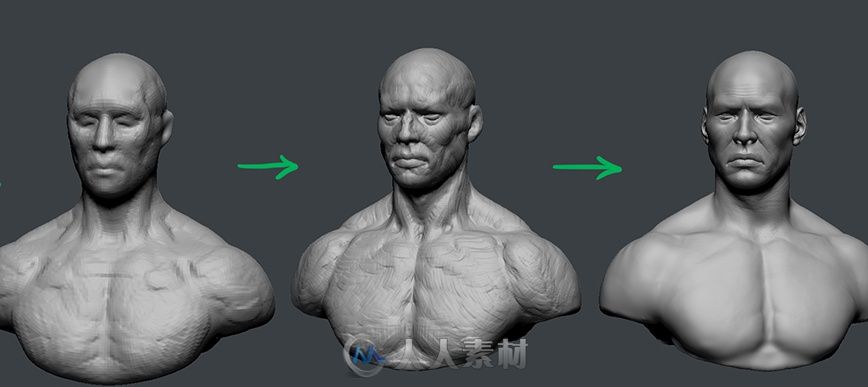 ZBrush雕刻教程全面解析 雕刻美国土著民男性半身像的操作步骤