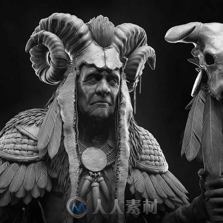 使用ZBrush雕刻萨满教道士角色的全过程解析 操作步骤十分详细