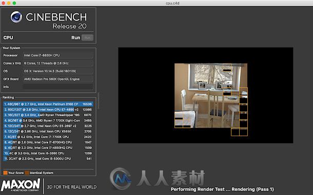 Maxon公司发布了Cinebench R20软件 与Cinema 4D R20的渲染架构相同